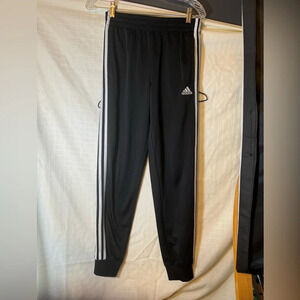 Adidas Women's Large 3 Stripe Track Jogger Soccer Pants - Black White